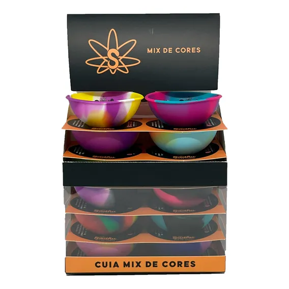 Caixa 12 Cuia Silicone Lavável Sadhu Colorido Maleável Foto 1