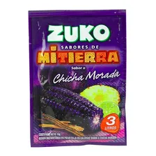 Caixa 12 Suco Zuko Peruano Po Chicha Morada Milho Roxo 15g Foto  mini 1