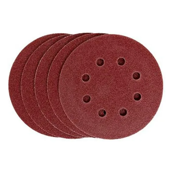 Caixa 5 Pcs Disco Lixa C/ Velcro 5 #80 8 Furos Mtx 738049 Foto 1