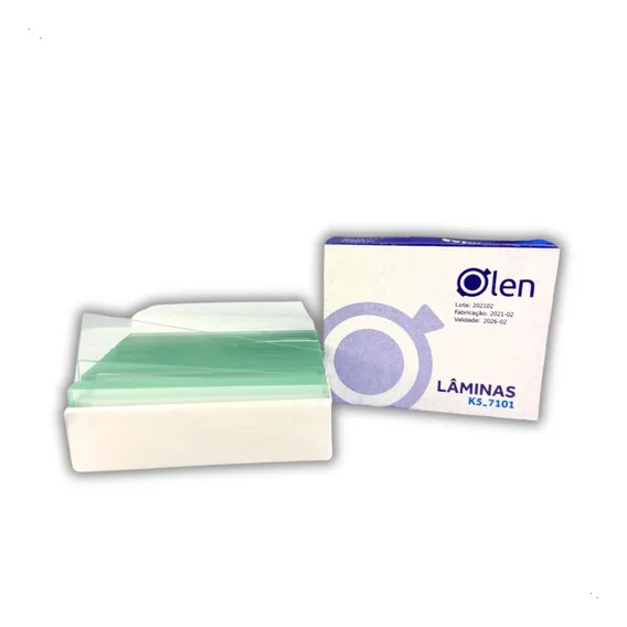 Caixa 50 Lâminas P/ Microscópio Ponta Lisa Lapidada 26x76mm Foto 1