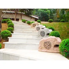 Caixa Acústica Externa Para Jardim Soundstone Pedra 150w Cor Cinza Foto mini  2