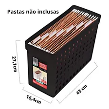 Caixa Arquivo M贸vel Preto Para Pastas Suspensas Ordene Foto mini 4