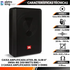 Caixa Ativa Amplificada Subwoofer Jbl Sw8a-ms 200W 2x100W + 04 Altos Falantes Hertz Dsk165 160W cada Par Kit Duas Vias 4 Ohms Foto mini  2