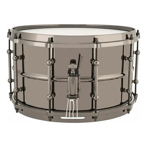 Caixa Bateria Ludwig Universal Brass Black Magic 14x8 Aro Foto 1