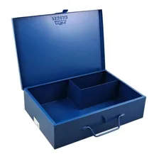 Caixa Bau Metal Furadeira Martelete Para Acess贸rios Makita Bosch Cor Azul Foto mini 1