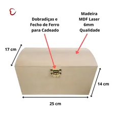 Caixa Bau Multiuso Com Fecho Para Cadeado Em Mdf Foto mini  3