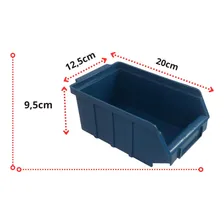 Caixa Bin Organizadora Plástica Nº4 Azul Caixa Com 96 Peças Foto mini 2