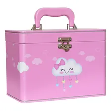 Caixa Box 4 Álbuns Fotográficos 15x21 -240 Fotos Bebê Maleta Estampa Chuva De Amor Rosa Foto mini 1