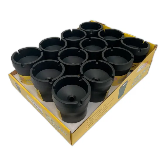 Caixa C/12 Cinzeiro Copo Jumbo Butt Bucket Preto Atacado Foto 1