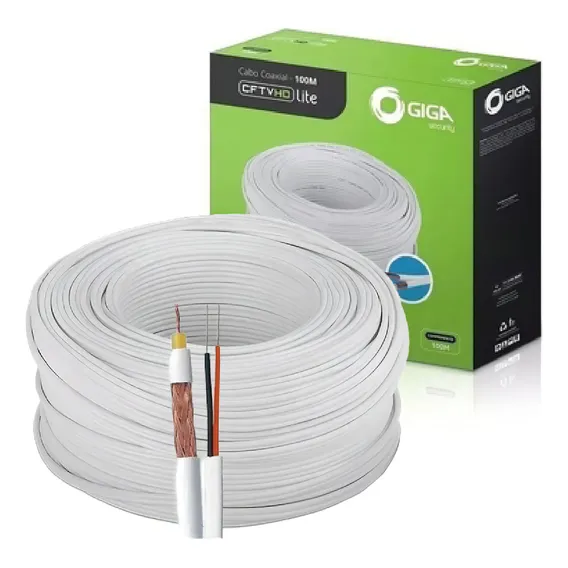 Caixa Cabo Coaxial Giga Cftv 100 Metros Dupla Blindagem 85 Foto 1
