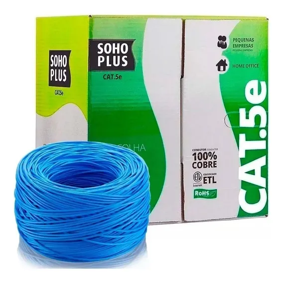 Caixa Cabo De Rede Soho Plus Furukawa 305 M Cat5e 100% Cobre Cor Azul Foto 1