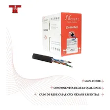 Caixa Cabo Rede Nexans 305 Metros Utp Cmx 4 Par 100% Cobre Cor Branco Foto mini 2
