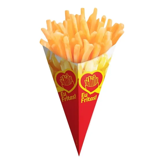 Caixa, Caixinha, Embalagem, Cone Batata Frita P - 100 Un Foto 1