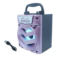 Caixa Caixinha Som Amplificada Bluetooth Usb Fm P2 Sd Rosa Foto mini 2