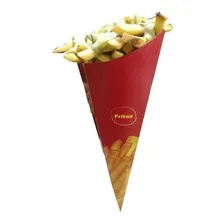 Caixa Caixinhas Embalagem Cone Batata Fritas P 100 Pçs Cor Vermelho Foto mini 1