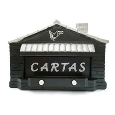 Caixa Cartas Correio Power Plastico Grade Casinha Preta Cor Preto Foto  mini 1