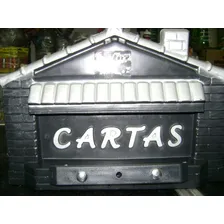 Caixa Cartas Correio Power Plastico Grade Casinha Preta Cor Preto Foto mini  3