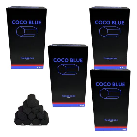 Caixa Carvão De Coco Hexagonal 4 Kg Para Narguile Premium Foto 1