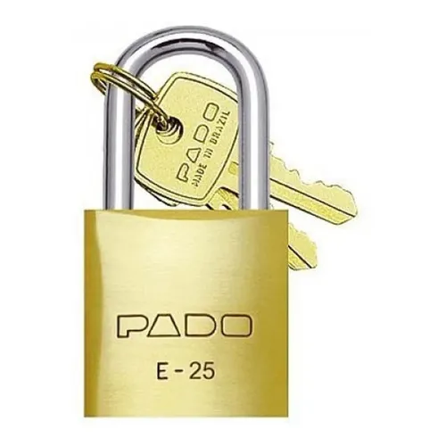 Caixa Com 10 Unidades Cadeado Em Latão 25 Mm Pado Cor Dourado Foto 1