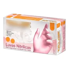 Caixa Com 100 Luvas Nitrílicas Rosa Sem Po Talge Tamanho P Foto  mini 1