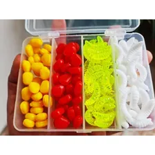 Caixa Com 100 Pcs Isca De Silicone Milho Cheiro Carpa Pesca Foto mini 3