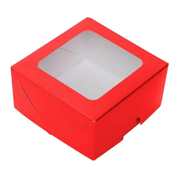 Caixa Com Tampa Para 4 Doces Vermelha Pmg 8x8x4cm 50und Foto 1