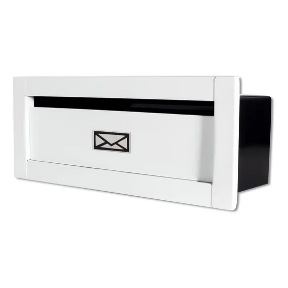 Caixa Correi Branca Preta Para Revistas Linear 23 Profundida Cor Branco Fosco Foto 1