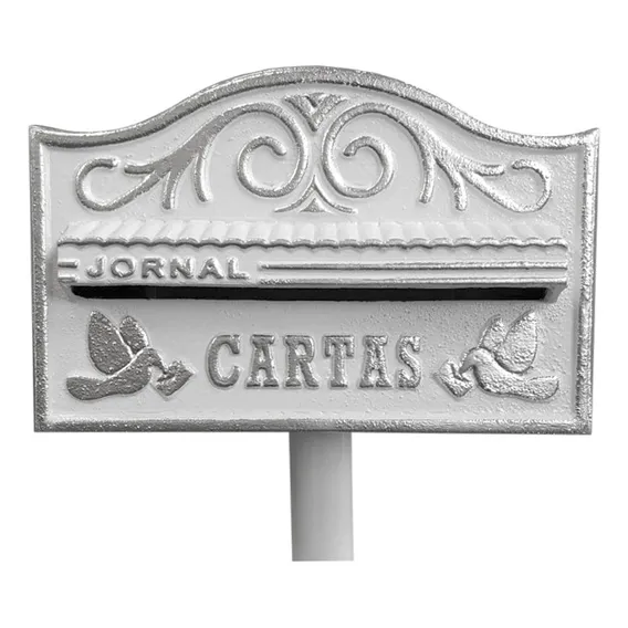 Caixa Correio AlumÃnio C/ Pedestal Branca N.19 - Real Caixas Foto 1