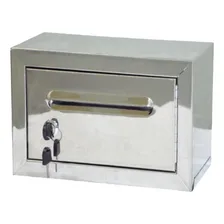 Caixa Correio Carta Condomínio Frontal Inox Chave 15x30x18cm Foto  mini 1