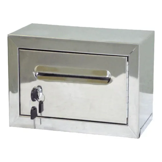 Caixa Correio Carta Condomínio Frontal Inox Chave 15x30x18cm Foto 1