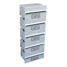 Caixa Correio Condomínio Detrás Para Muro Inox 5 Módulos Foto  mini 1