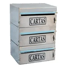 Caixa Correio Condomínio Frontal Para Muro Inox 3 Módulos Foto mini 1
