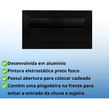 Caixa Correio Correspondencia Revista Embutir Aluminio Preta Foto mini 4