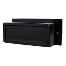 Caixa Correio Edge Frente Inox Preto Fosco 17 Cm Prof Foto mini  2