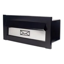 Caixa Correio Edge Frente Inox Preto Fosco 17 Cm Prof Foto  mini 1