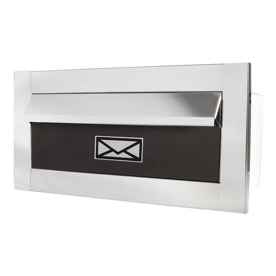 Caixa Correio Frente Inox Branca Preta Carta 30 Cm Profundid Cor Marrom Foto 1
