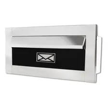 Caixa Correio Frente Inox Branca Preta Carta 30 Cm Profundid Cor Preto Foto  mini 1