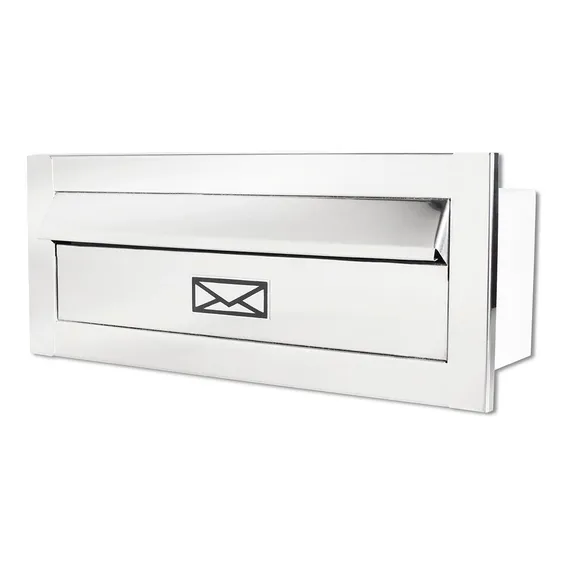 Caixa Correio Frente Inox Para Carta E Revista 30 Cm Profundidade Foto 1