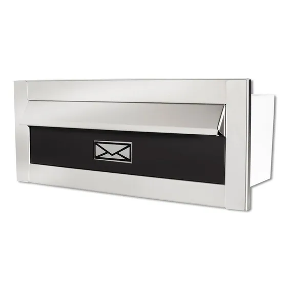 Caixa Correio Frente Inox Para Cartas E Revistas Cor Preta Foto 1