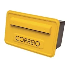 Caixa Correio Plástica Residencial Para Muro Ou Grade Cor Amarelo Foto  mini 1