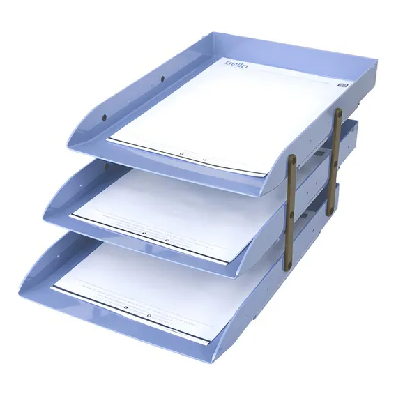 Caixa Correspondência Azul Claro Articulável Tripla Dello Foto 1