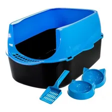 Caixa De Areia Banheiro Gato Sanitário Furba Sandbox Azul Foto mini 1