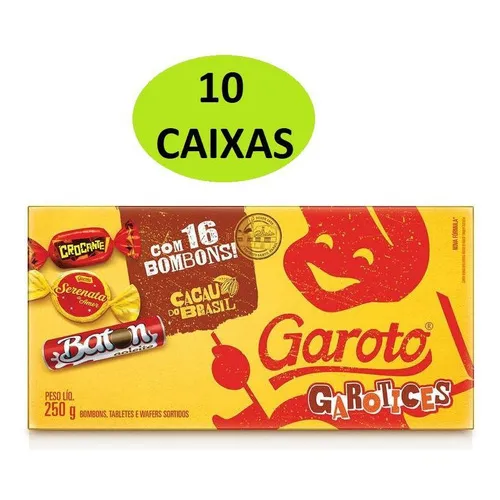 Caixa De Bombom Garoto Garotices 250g Cada - Kit 10 Un Foto 1