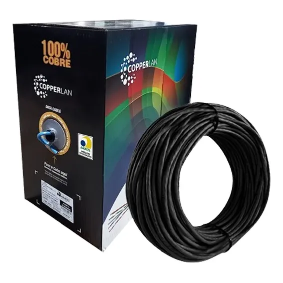 Caixa De Cabo Cat6 Gigalan 160 Metros 100% Cobre Cor Preto Foto 1