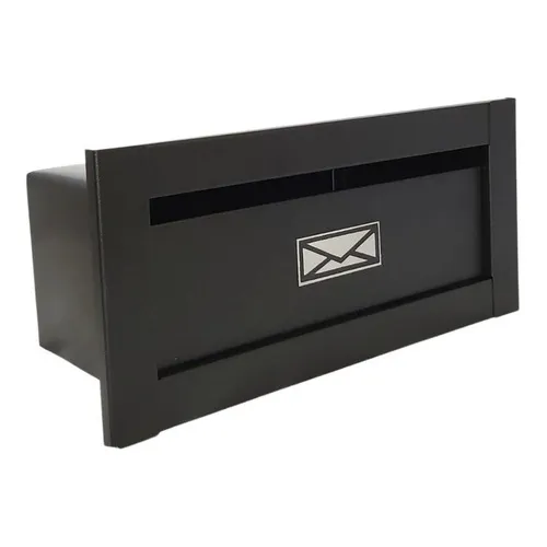 Caixa De Correio Frente Inox Moderna 17 Cm X 36 Cm - Preto Foto 1