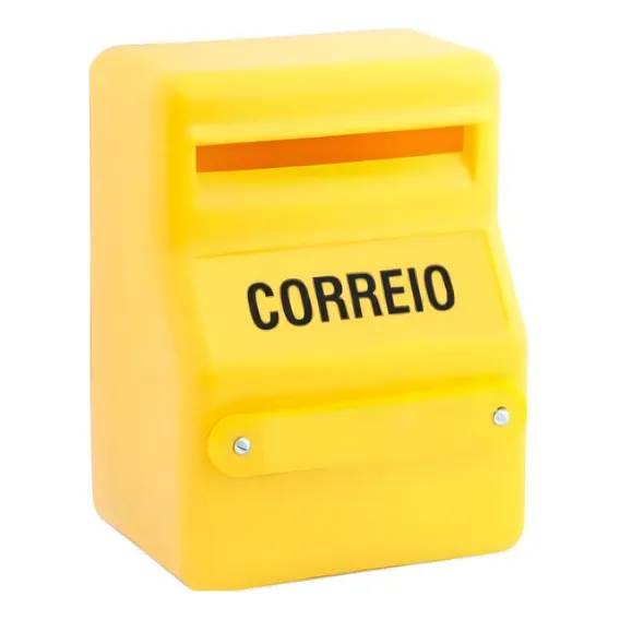 Caixa De Correios Em Pvc Amarela Para Grade Cor Amarelo Foto 1