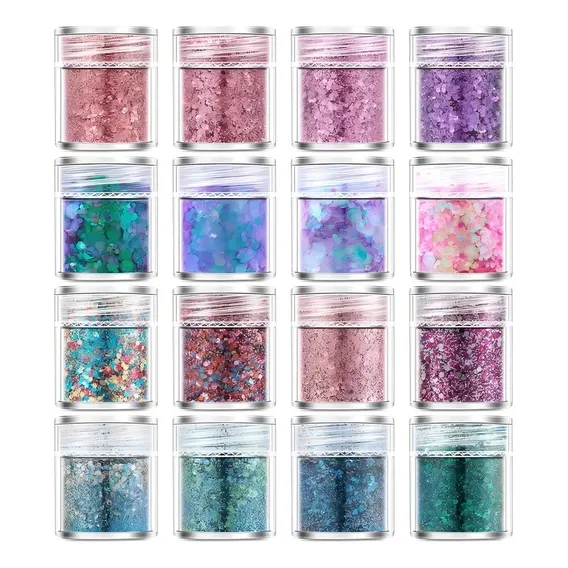 Caixa De Glitter Flocado Para Encapsular Unhas De Gel Alonga Cor Mix Foto 1