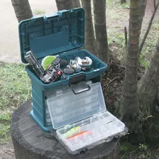 Caixa De Pesca Maleta Organizadora 4 Bandejas Removíveis Ntk Cor Verde Foto mini 2