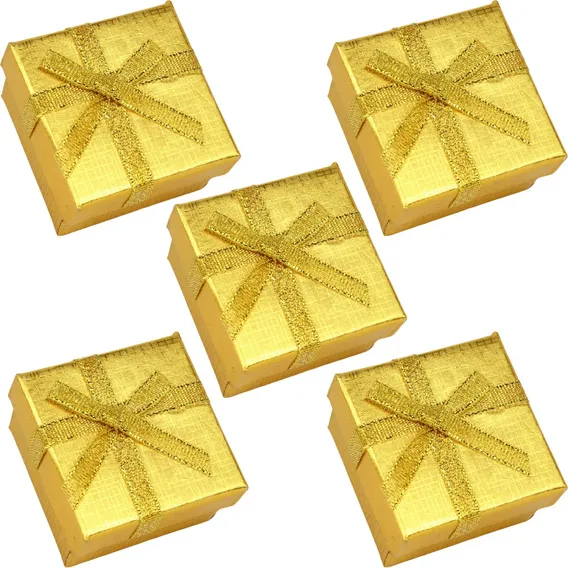 Caixa de presente Silverk Caixa para J贸ias dourado com design lisa - kit x 24 unidades Foto 1