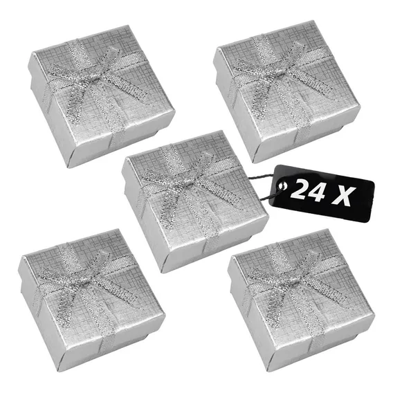 Caixa de presente Silverk Caixa para J贸ias prateado com design lisa - kit x 24 unidades Foto 1